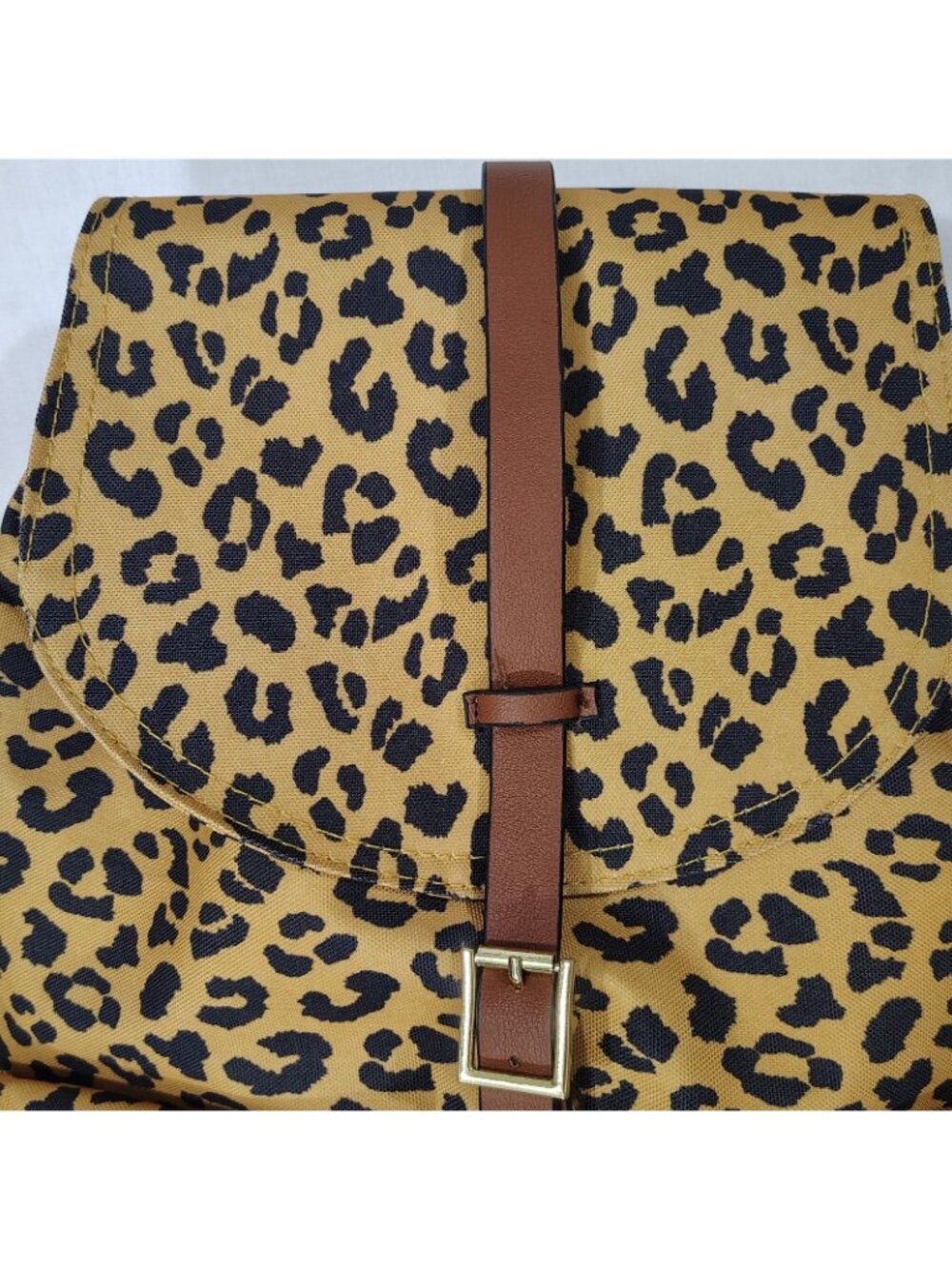 No Boundaries Cargo Backpack Leopard Print Yellow Black Magnetic Snap Pockets - Picture 6 of 16